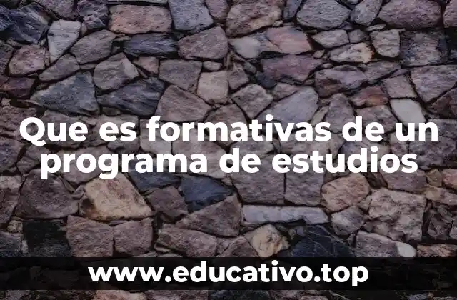 Que es formativas de un programa de estudios