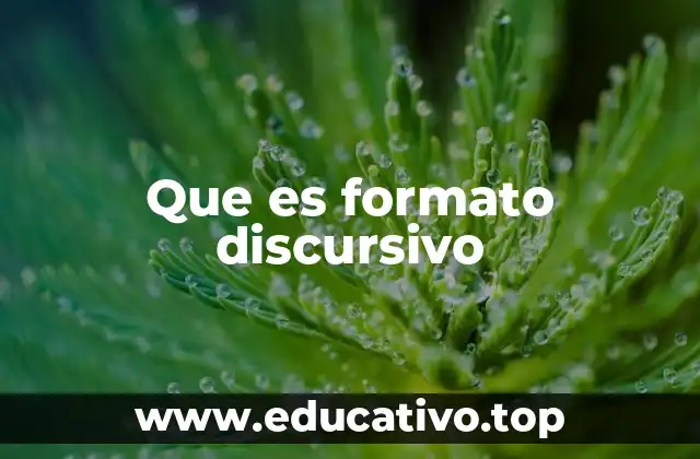 Que es formato discursivo