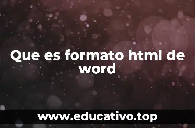 Que es formato html de word