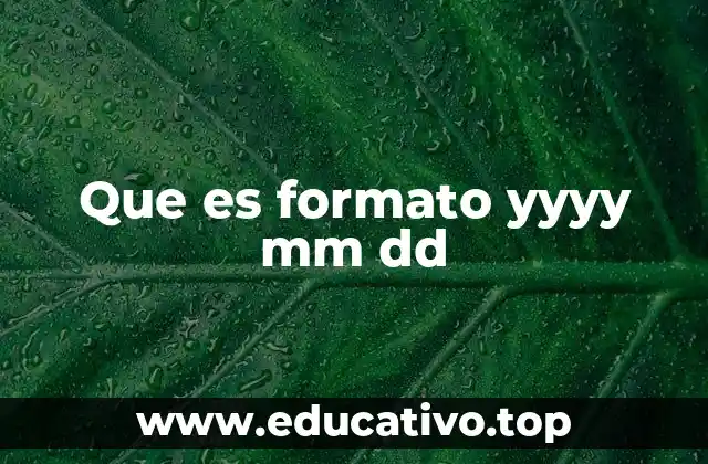 Que es formato yyyy mm dd