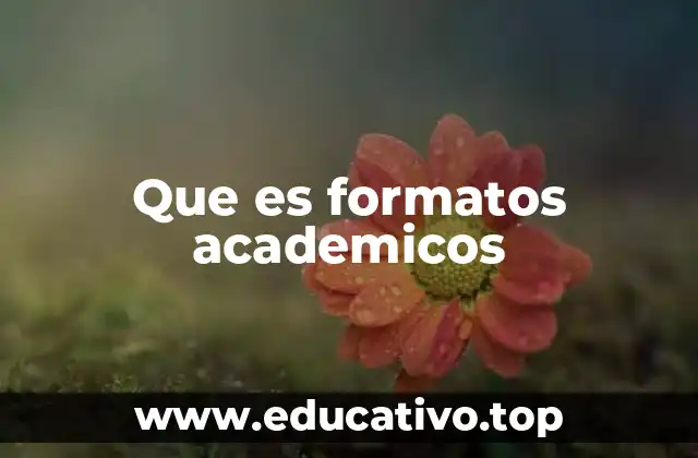 Que es formatos academicos