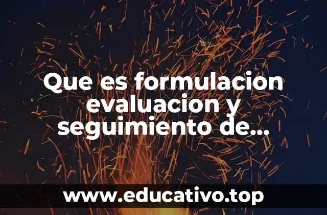 Que es formulacion evaluacion y seguimiento de alternativas