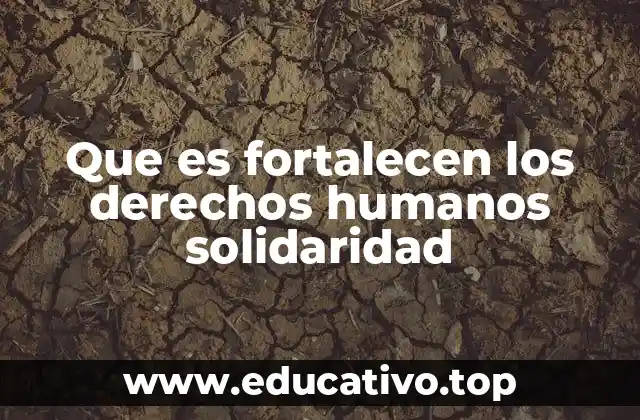 Que es fortalecen los derechos humanos solidaridad