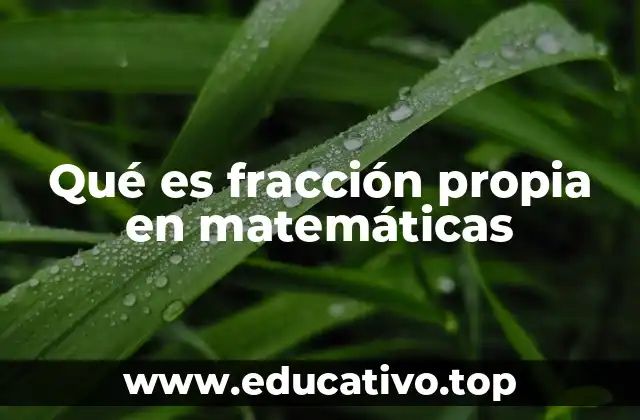 Qué es fracción propia en matemáticas