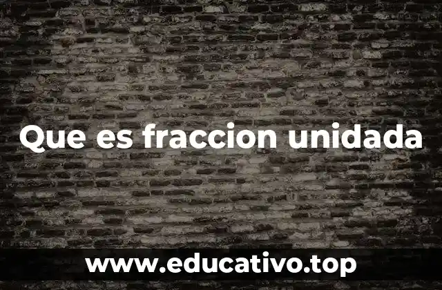 Que es fraccion unidada