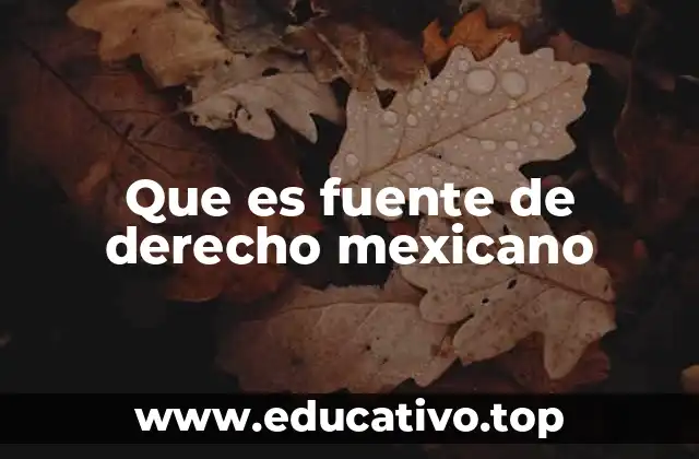 Que es fuente de derecho mexicano