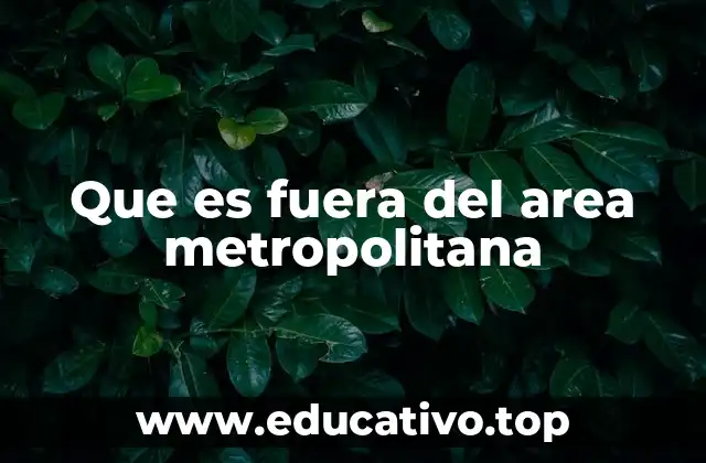 Que es fuera del area metropolitana