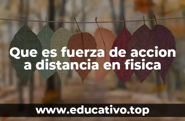 Que es fuerza de accion a distancia en fisica