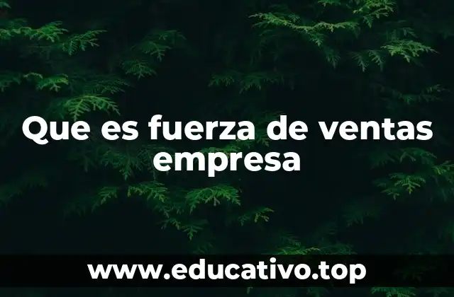 Que es fuerza de ventas empresa