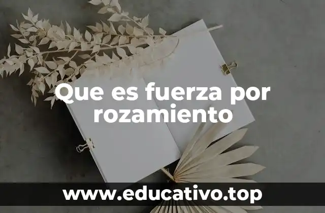 Que es fuerza por rozamiento