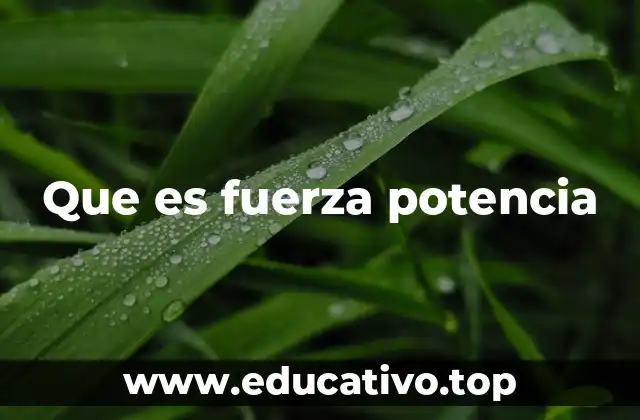 Que es fuerza potencia
