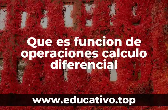 Que es funcion de operaciones calculo diferencial