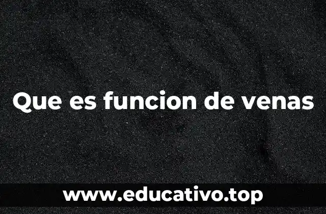 Que es funcion de venas