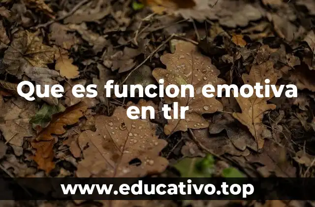 Que es funcion emotiva en tlr