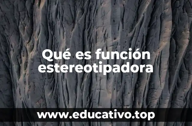 Qué es función estereotipadora