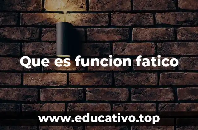 Que es funcion fatico