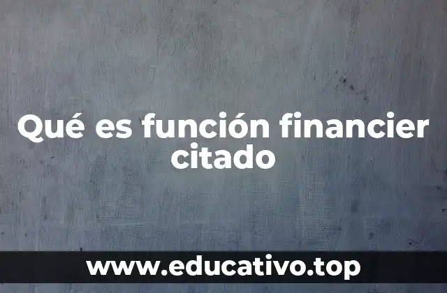 Qué es función financier citado