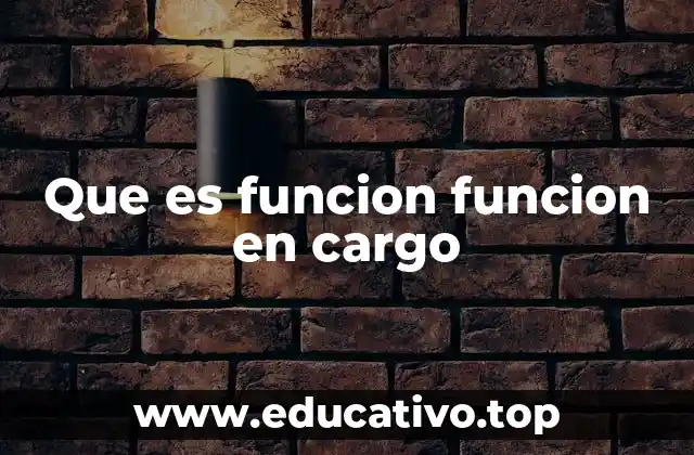 Que es funcion funcion en cargo