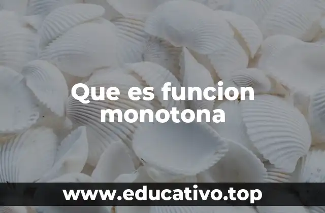 Que es funcion monotona