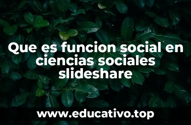 Que es funcion social en ciencias sociales slideshare