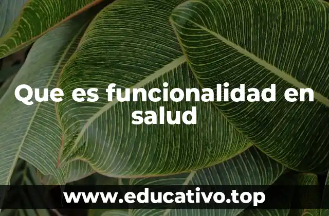 Que es funcionalidad en salud