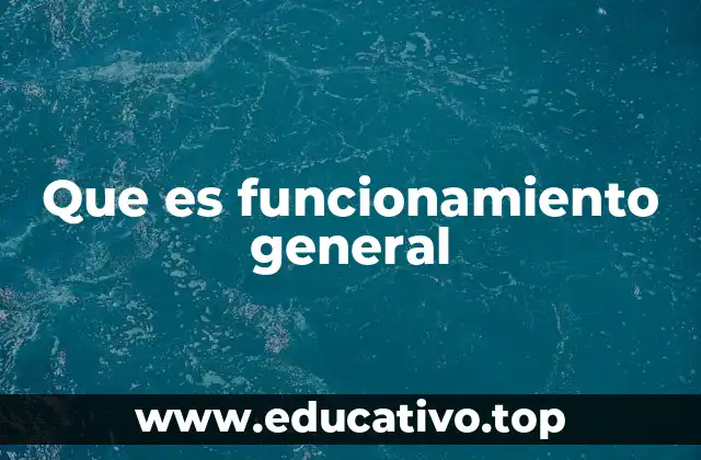 Que es funcionamiento general