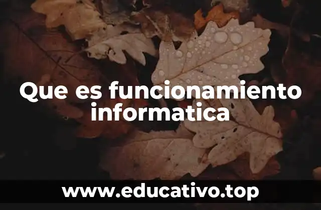 Que es funcionamiento informatica