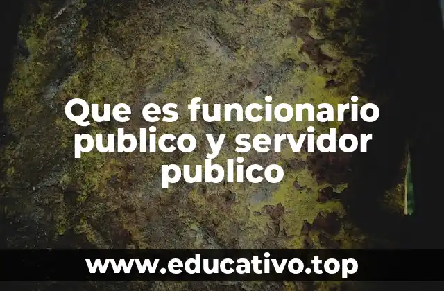 Que es funcionario publico y servidor publico