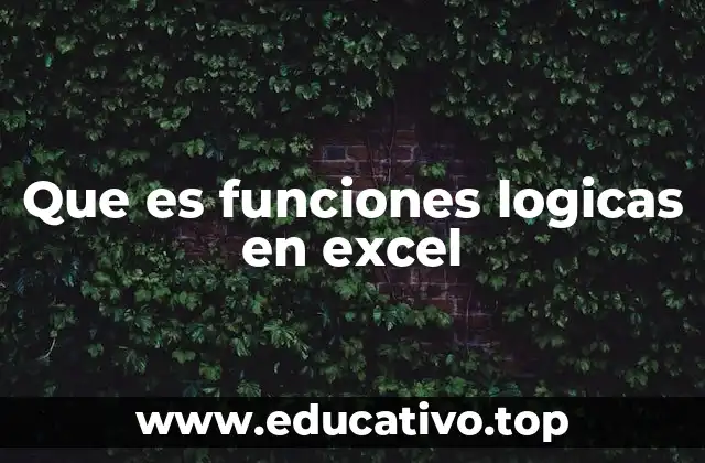 Que es funciones logicas en excel