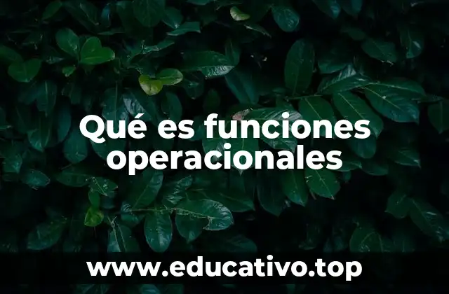 Qué es funciones operacionales