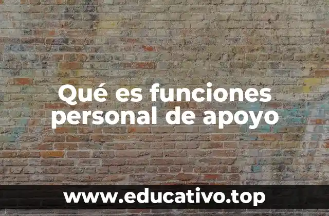 Qué es funciones personal de apoyo