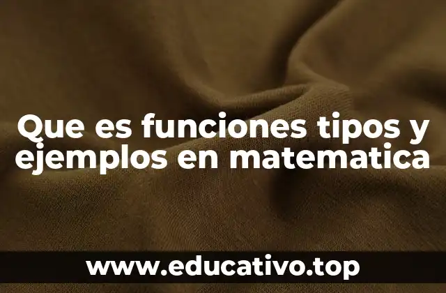 Que es funciones tipos y ejemplos en matematica