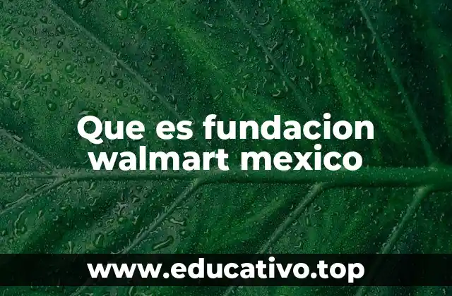 Que es fundacion walmart mexico