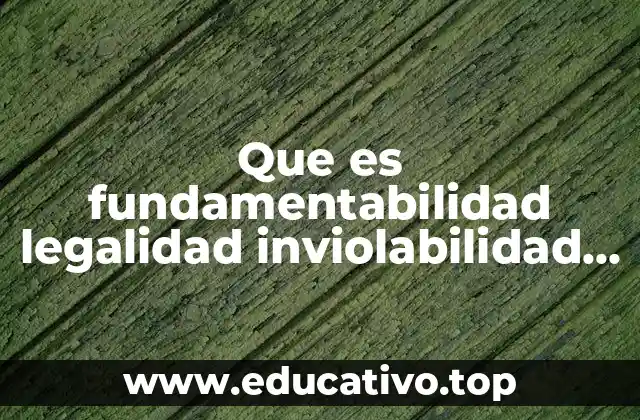 Que es fundamentabilidad legalidad inviolabilidad derecho