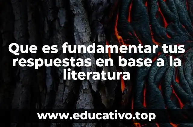 Que es fundamentar tus respuestas en base a la literatura