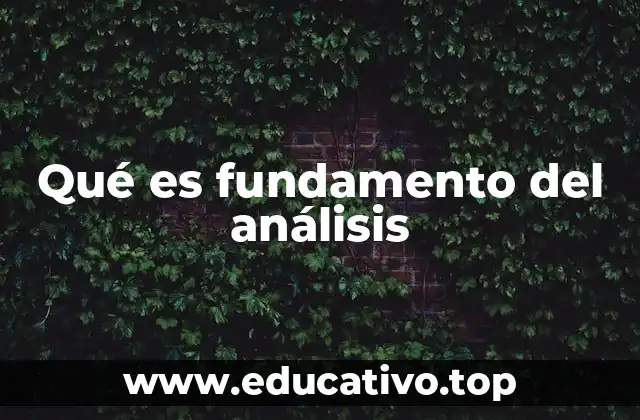Qué es fundamento del análisis