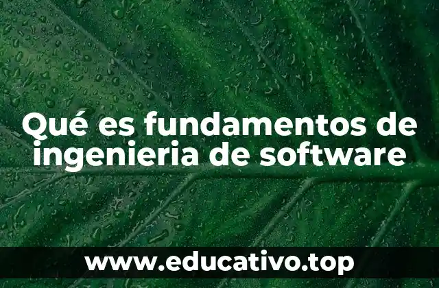 Qué es fundamentos de ingenieria de software