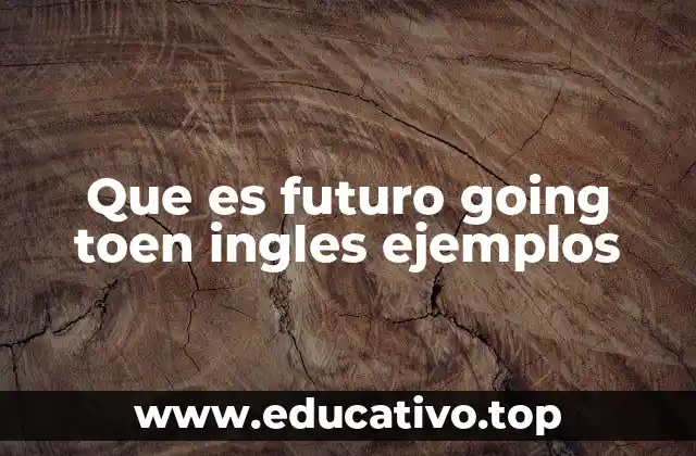 Que es futuro going toen ingles ejemplos