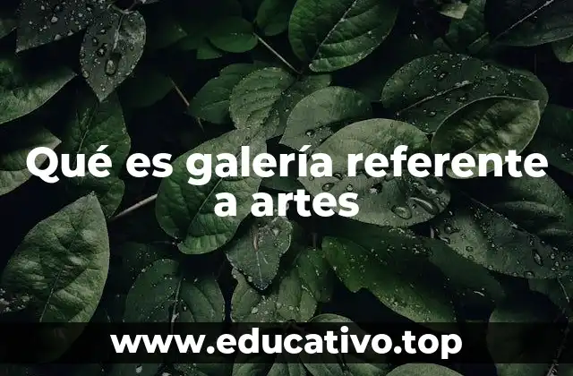 Qué es galería referente a artes