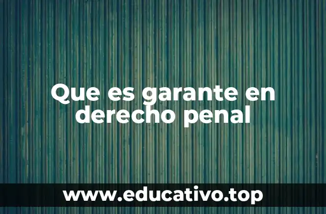 Que es garante en derecho penal