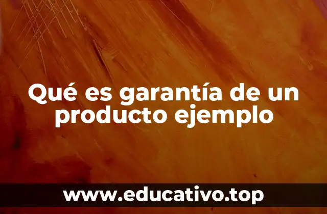 Qué es garantía de un producto ejemplo