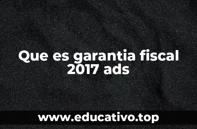 Que es garantia fiscal 2017 ads