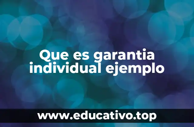 Que es garantia individual ejemplo
