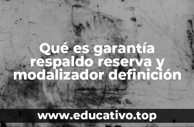 Qué es garantía respaldo reserva y modalizador definición