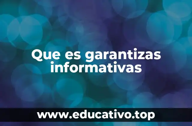 Que es garantizas informativas
