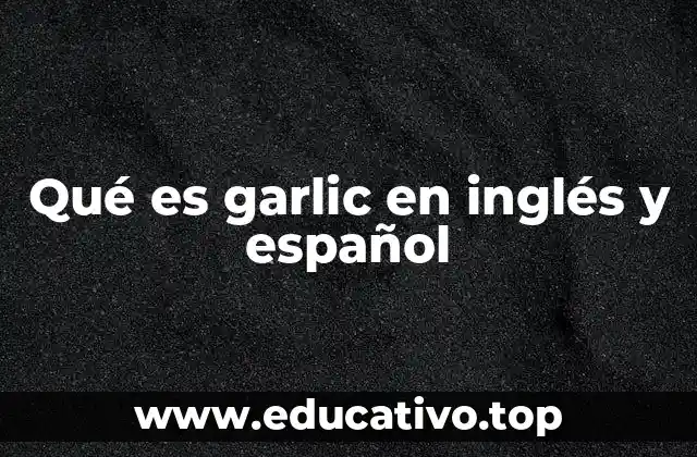 Qué es garlic en inglés y español