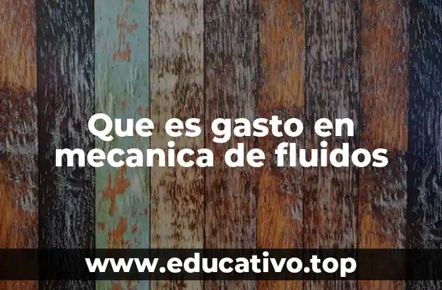 Que es gasto en mecanica de fluidos