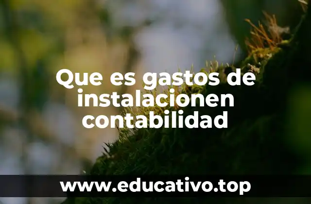 Que es gastos de instalacionen contabilidad