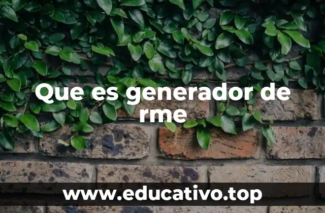 Que es generador de rme