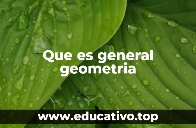 Que es general geometria